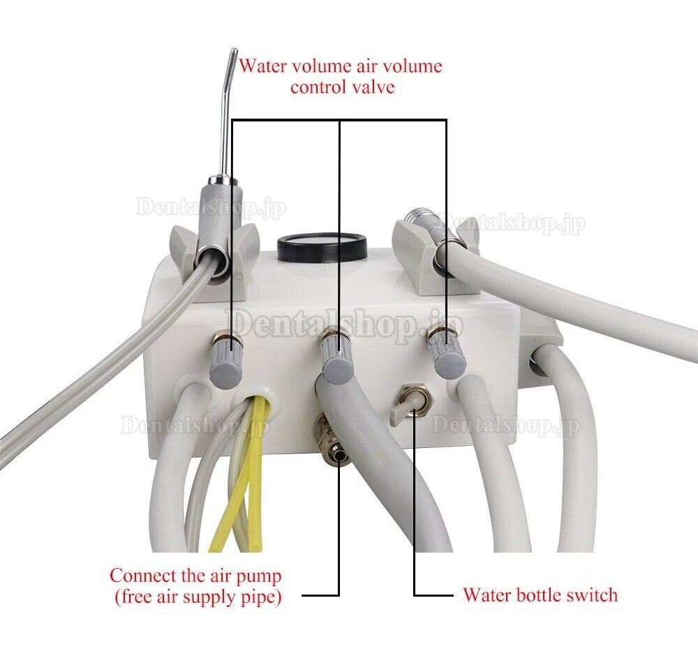 歯科用壁掛け式ポータブルタービンユニット4H（3ウェイシリンジ＋フットペダル制御）